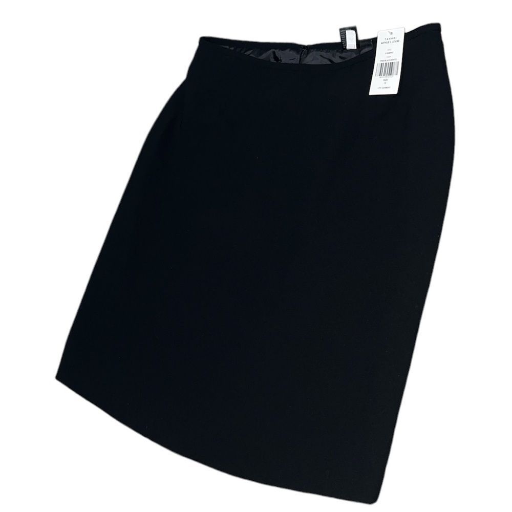 Tahari Pleated Dress Skirt  Black Size 10 NWT